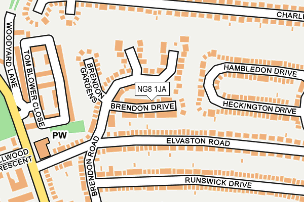 NG8 1JA map - OS OpenMap – Local (Ordnance Survey)