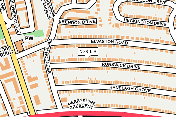 NG8 1JB map - OS OpenMap – Local (Ordnance Survey)