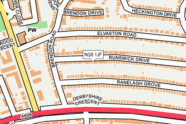 NG8 1JF map - OS OpenMap – Local (Ordnance Survey)