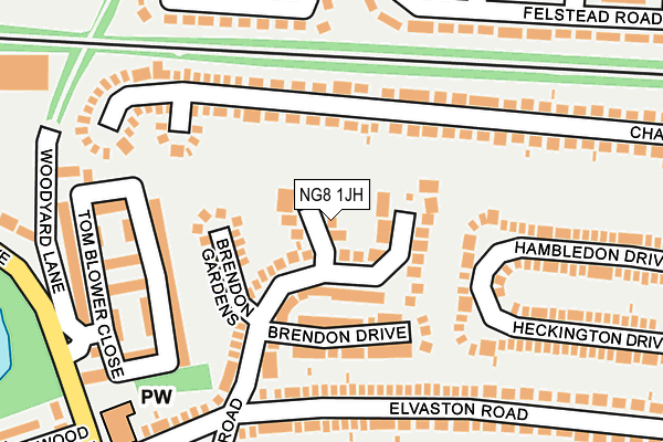 NG8 1JH map - OS OpenMap – Local (Ordnance Survey)