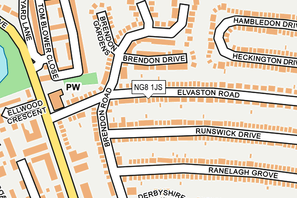 NG8 1JS map - OS OpenMap – Local (Ordnance Survey)