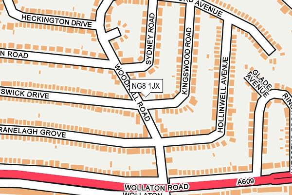 NG8 1JX map - OS OpenMap – Local (Ordnance Survey)