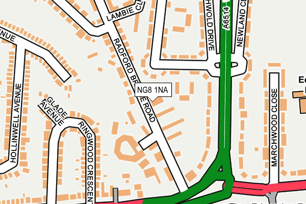 NG8 1NA map - OS OpenMap – Local (Ordnance Survey)