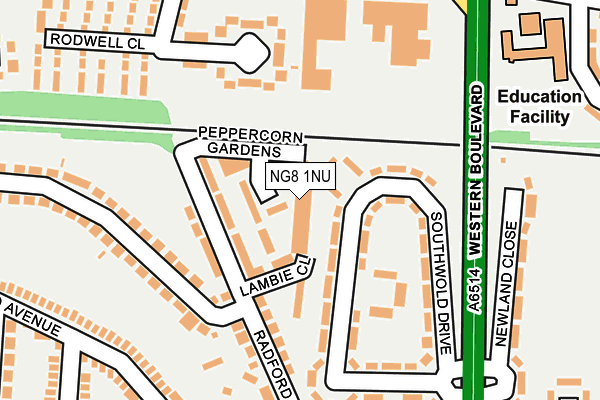 NG8 1NU map - OS OpenMap – Local (Ordnance Survey)