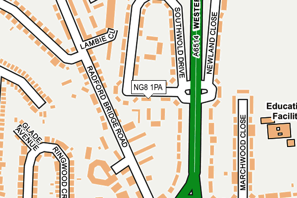 NG8 1PA map - OS OpenMap – Local (Ordnance Survey)