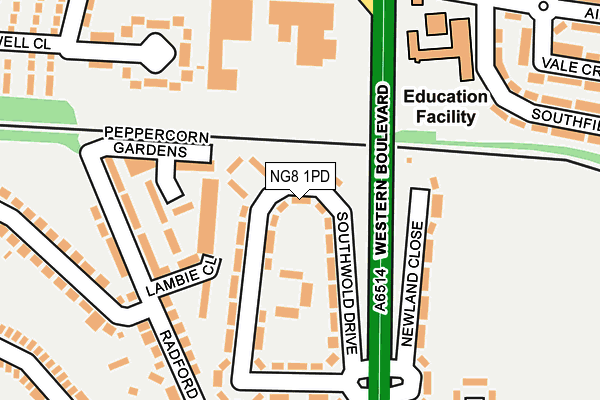 NG8 1PD map - OS OpenMap – Local (Ordnance Survey)