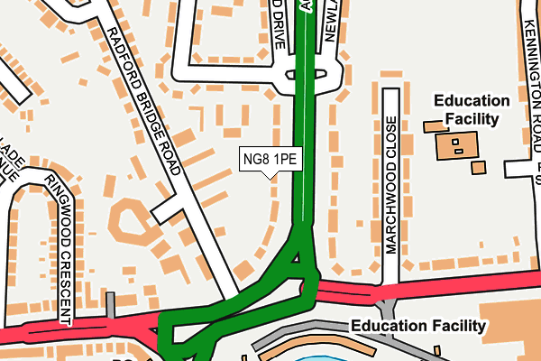 NG8 1PE map - OS OpenMap – Local (Ordnance Survey)