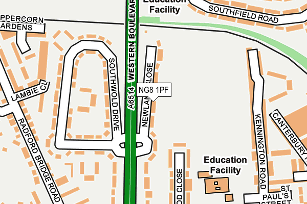 NG8 1PF map - OS OpenMap – Local (Ordnance Survey)