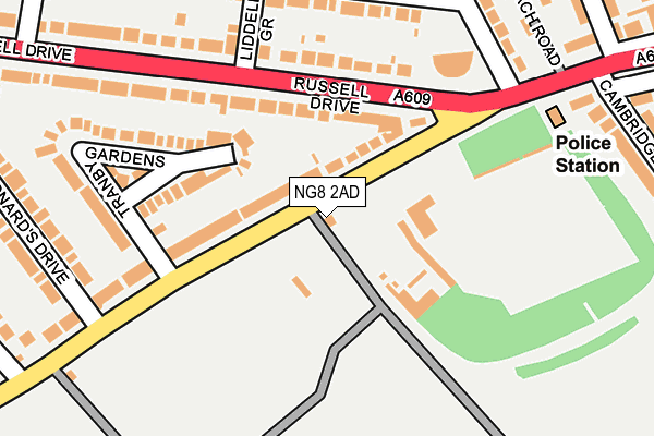 NG8 2AD map - OS OpenMap – Local (Ordnance Survey)