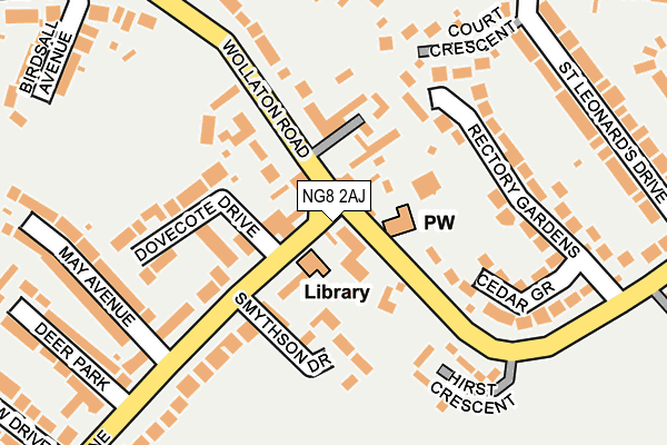 NG8 2AJ map - OS OpenMap – Local (Ordnance Survey)