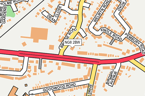 NG8 2BW map - OS OpenMap – Local (Ordnance Survey)