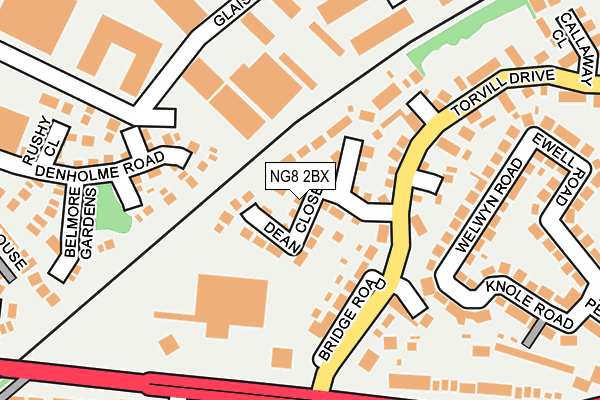 NG8 2BX map - OS OpenMap – Local (Ordnance Survey)