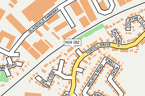 NG8 2BZ map - OS OpenMap – Local (Ordnance Survey)