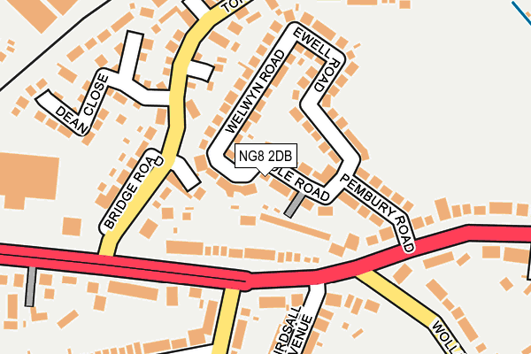 NG8 2DB map - OS OpenMap – Local (Ordnance Survey)