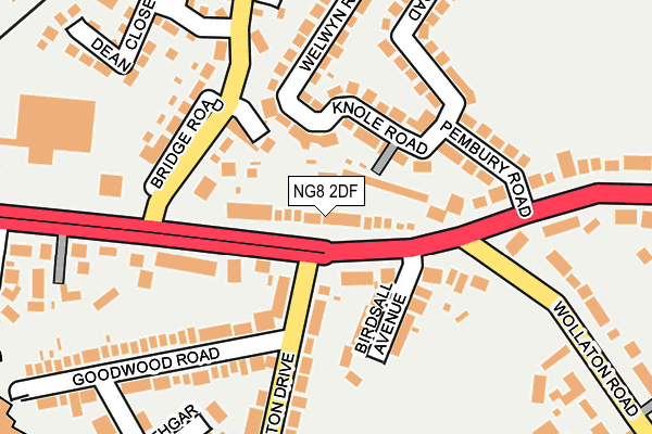 NG8 2DF map - OS OpenMap – Local (Ordnance Survey)