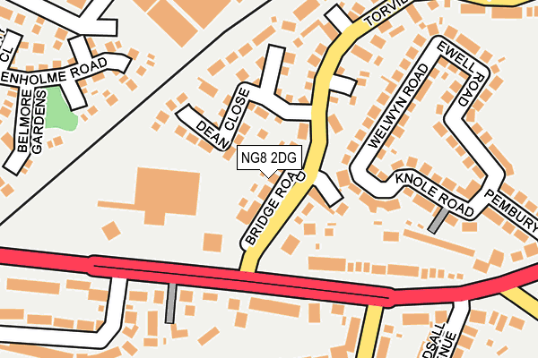 NG8 2DG map - OS OpenMap – Local (Ordnance Survey)