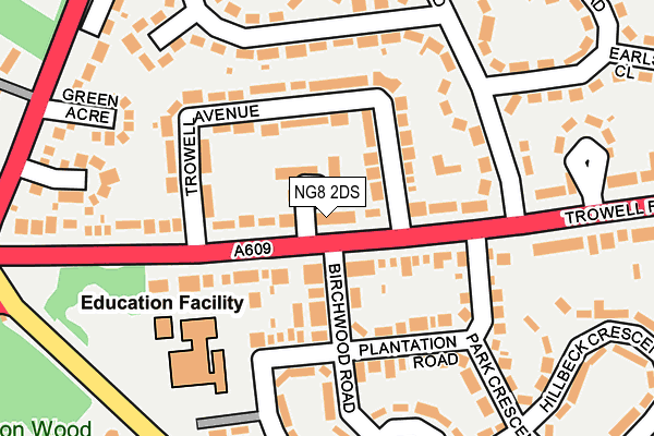 NG8 2DS map - OS OpenMap – Local (Ordnance Survey)