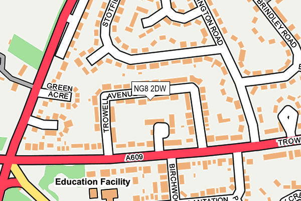 NG8 2DW map - OS OpenMap – Local (Ordnance Survey)