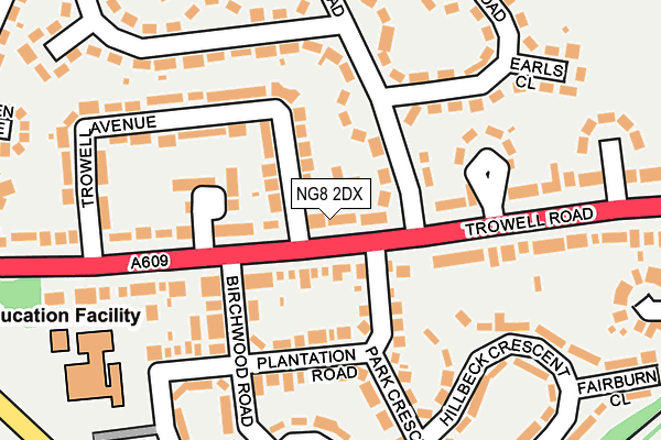 NG8 2DX map - OS OpenMap – Local (Ordnance Survey)