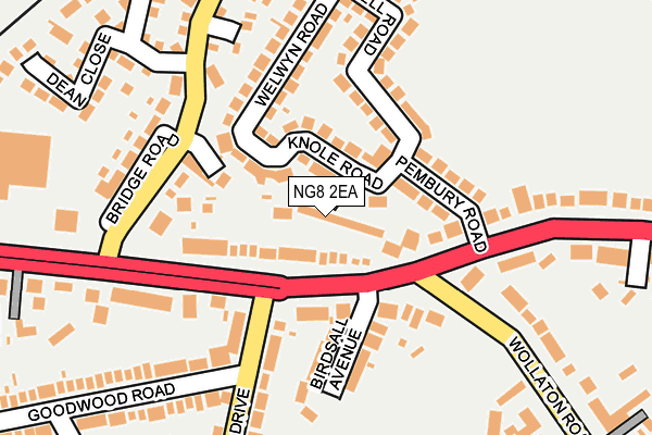 NG8 2EA map - OS OpenMap – Local (Ordnance Survey)