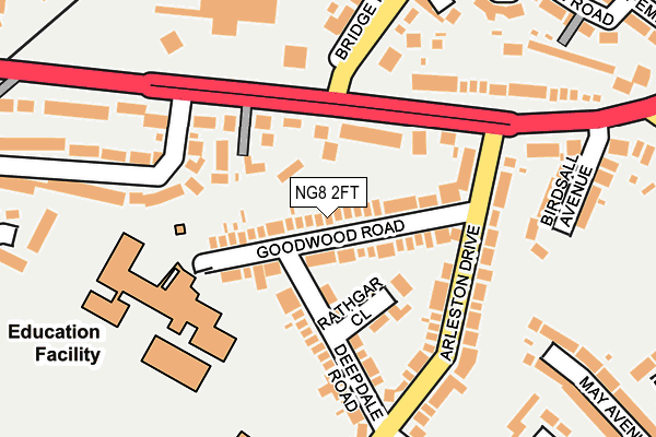 NG8 2FT map - OS OpenMap – Local (Ordnance Survey)
