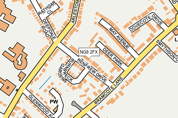 NG8 2FX map - OS OpenMap – Local (Ordnance Survey)