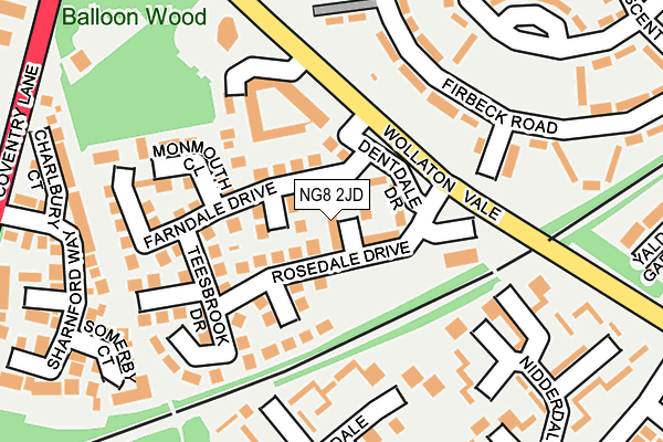 NG8 2JD map - OS OpenMap – Local (Ordnance Survey)