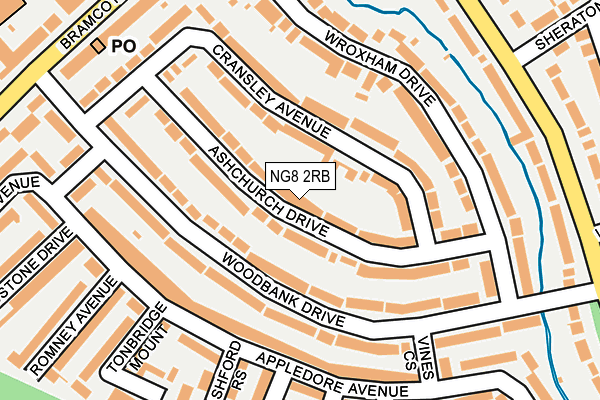 NG8 2RB map - OS OpenMap – Local (Ordnance Survey)