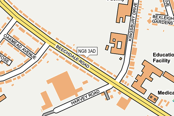 NG8 3AD map - OS OpenMap – Local (Ordnance Survey)