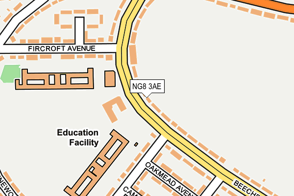 NG8 3AE map - OS OpenMap – Local (Ordnance Survey)