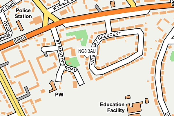 NG8 3AU map - OS OpenMap – Local (Ordnance Survey)