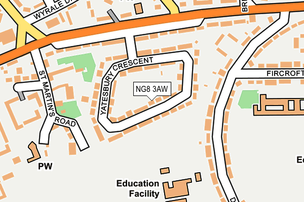 NG8 3AW map - OS OpenMap – Local (Ordnance Survey)