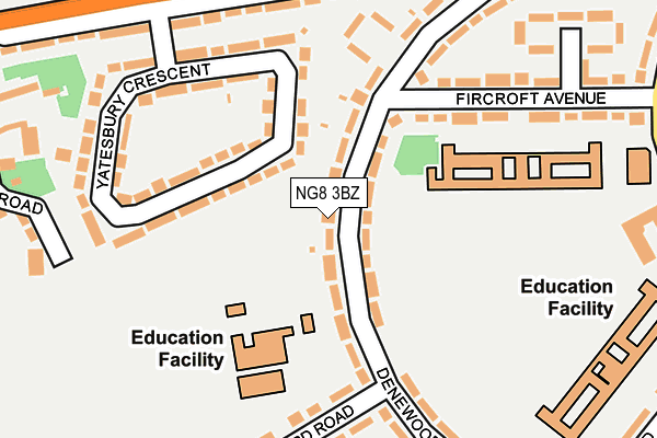 NG8 3BZ map - OS OpenMap – Local (Ordnance Survey)