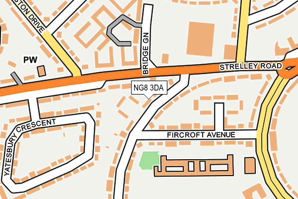 NG8 3DA map - OS OpenMap – Local (Ordnance Survey)