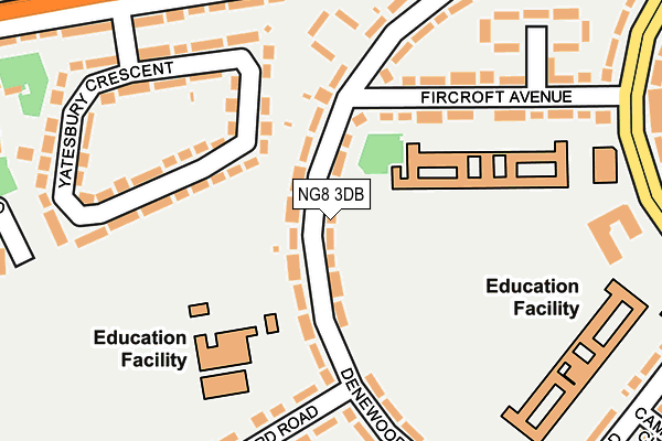 NG8 3DB map - OS OpenMap – Local (Ordnance Survey)