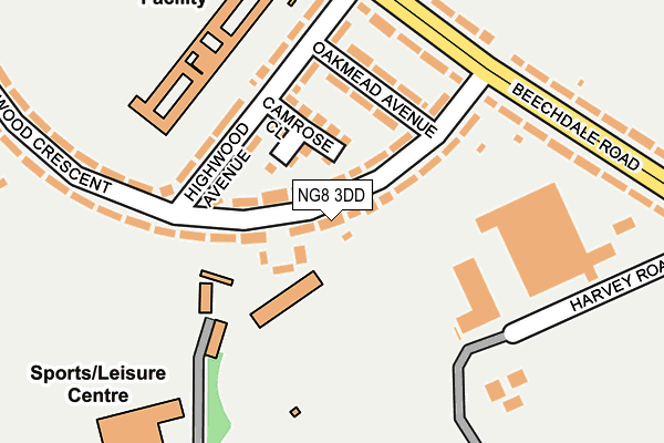 NG8 3DD map - OS OpenMap – Local (Ordnance Survey)