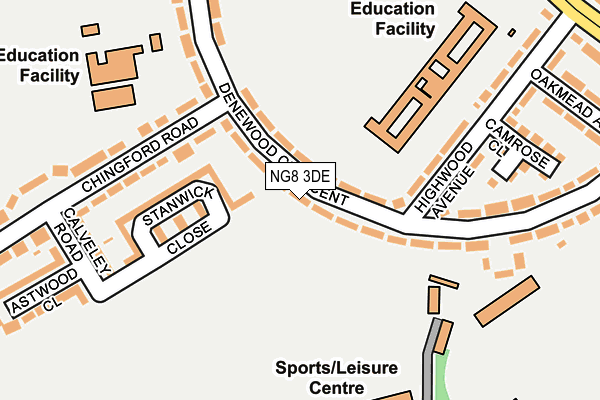 NG8 3DE map - OS OpenMap – Local (Ordnance Survey)