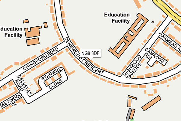NG8 3DF map - OS OpenMap – Local (Ordnance Survey)