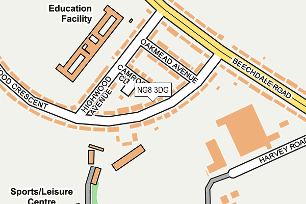 NG8 3DG map - OS OpenMap – Local (Ordnance Survey)