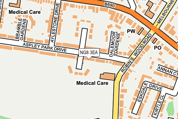 NG8 3EA map - OS OpenMap – Local (Ordnance Survey)