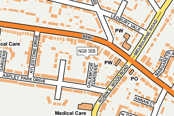 NG8 3EB map - OS OpenMap – Local (Ordnance Survey)