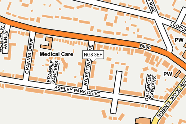 NG8 3EF map - OS OpenMap – Local (Ordnance Survey)