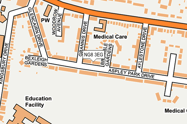 NG8 3EG map - OS OpenMap – Local (Ordnance Survey)