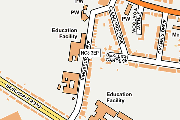 NG8 3EP map - OS OpenMap – Local (Ordnance Survey)