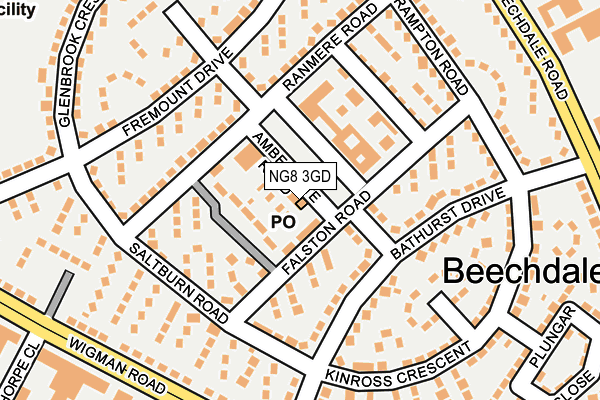 NG8 3GD map - OS OpenMap – Local (Ordnance Survey)