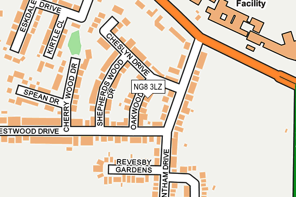 NG8 3LZ map - OS OpenMap – Local (Ordnance Survey)