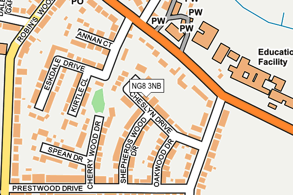 NG8 3NB map - OS OpenMap – Local (Ordnance Survey)