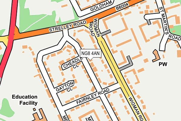 NG8 4AN map - OS OpenMap – Local (Ordnance Survey)