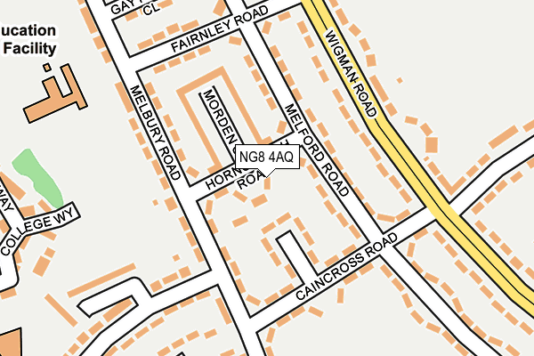 NG8 4AQ map - OS OpenMap – Local (Ordnance Survey)