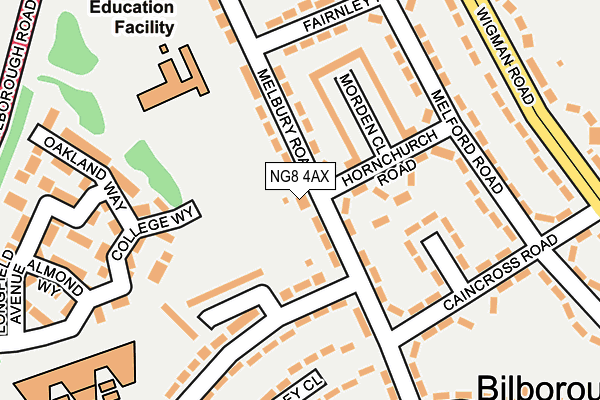 NG8 4AX map - OS OpenMap – Local (Ordnance Survey)